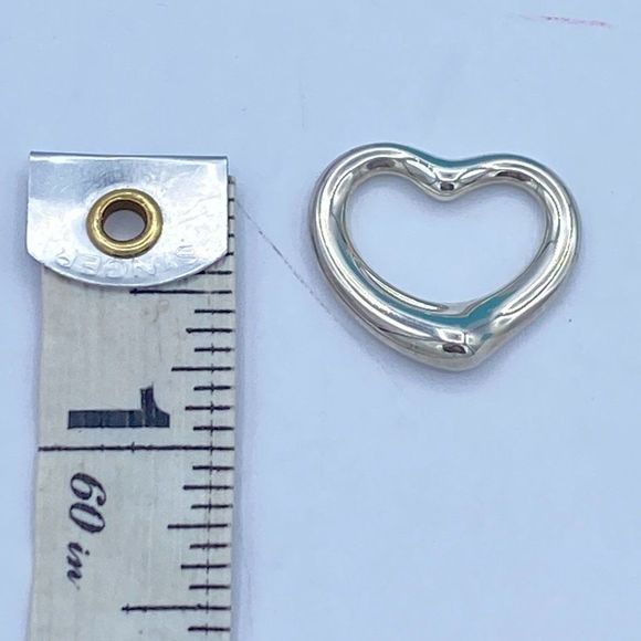 Tiffany & Co Sterling Sliver Elsa Peretti Open Heart Heart Charm - Picture 7 of 8